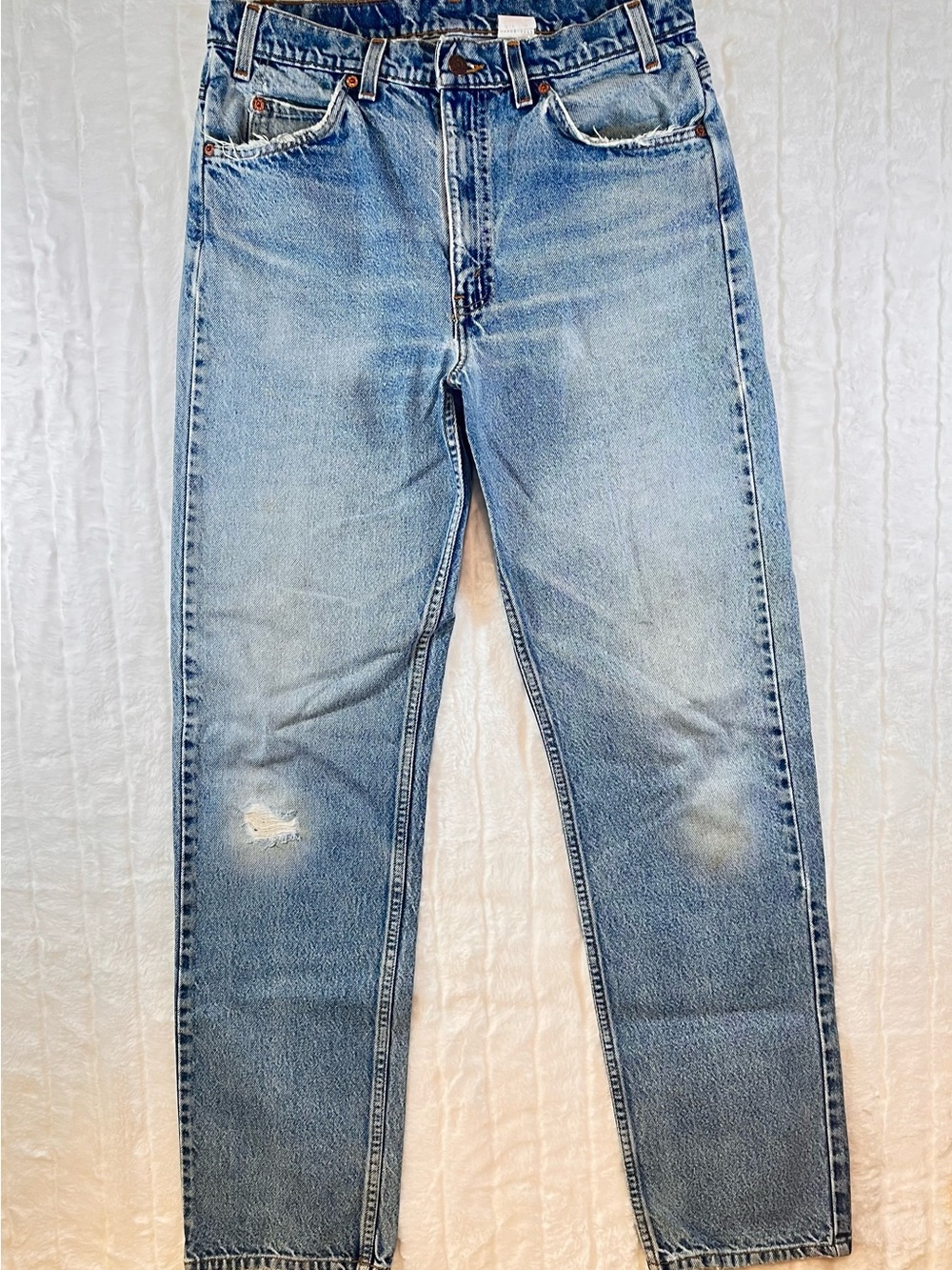 Levi's 505 Regular Fit Jeans 34x34 Light Wash Distressed Denim 90s Y2K Vintage